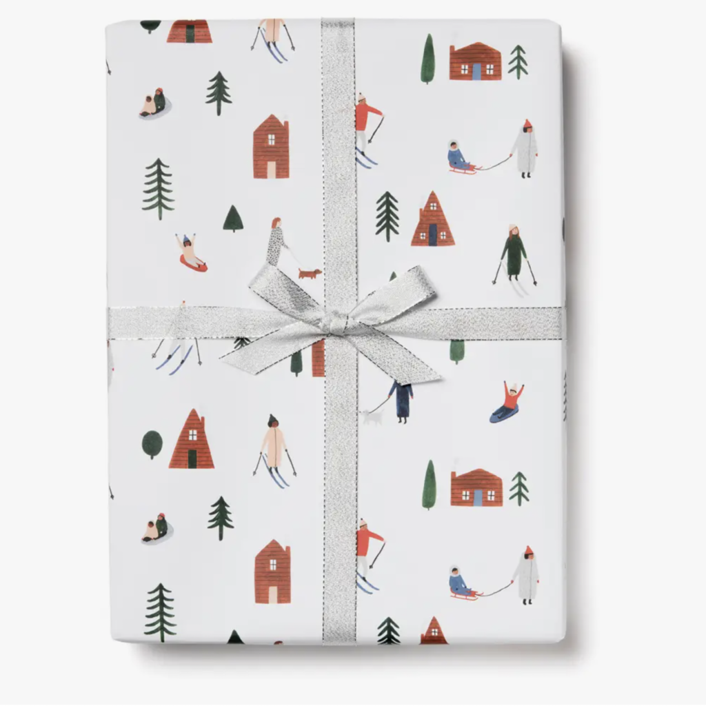 Red Cap Cards Holiday Wrapping Paper - Snow Day