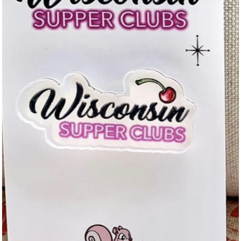 Pink Squirrel Studios Wisconsin Supper Clubs Lapel Pin