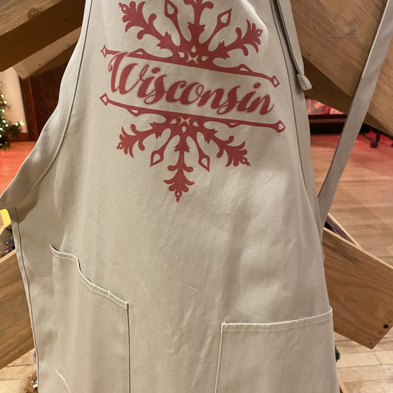 Volume One Red Wisconsin Snowflake Apron