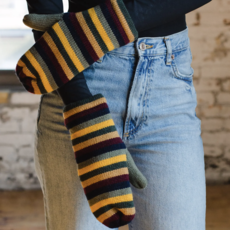 Colorful Striped Knit Mitten