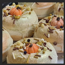 Handmade Natural Beauty Bath Bomb Donuts: Pumpkin & Cardamom