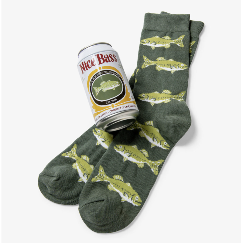 Little Blue House Beer Can Socks - Nice Bass