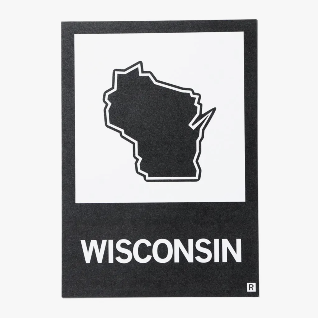 Raygun Wisconsin Outline Postcard