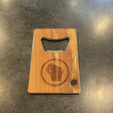 Woodchuck Wood Card Bottle Opener - Eau Claire Circle Stamp