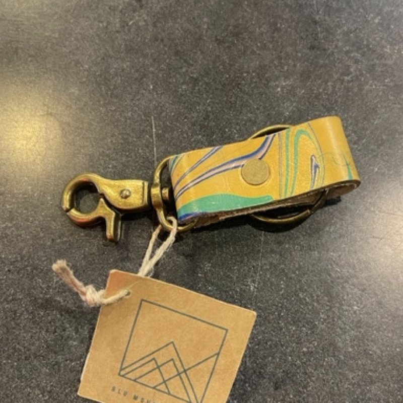 Marbled Leather Key Fob