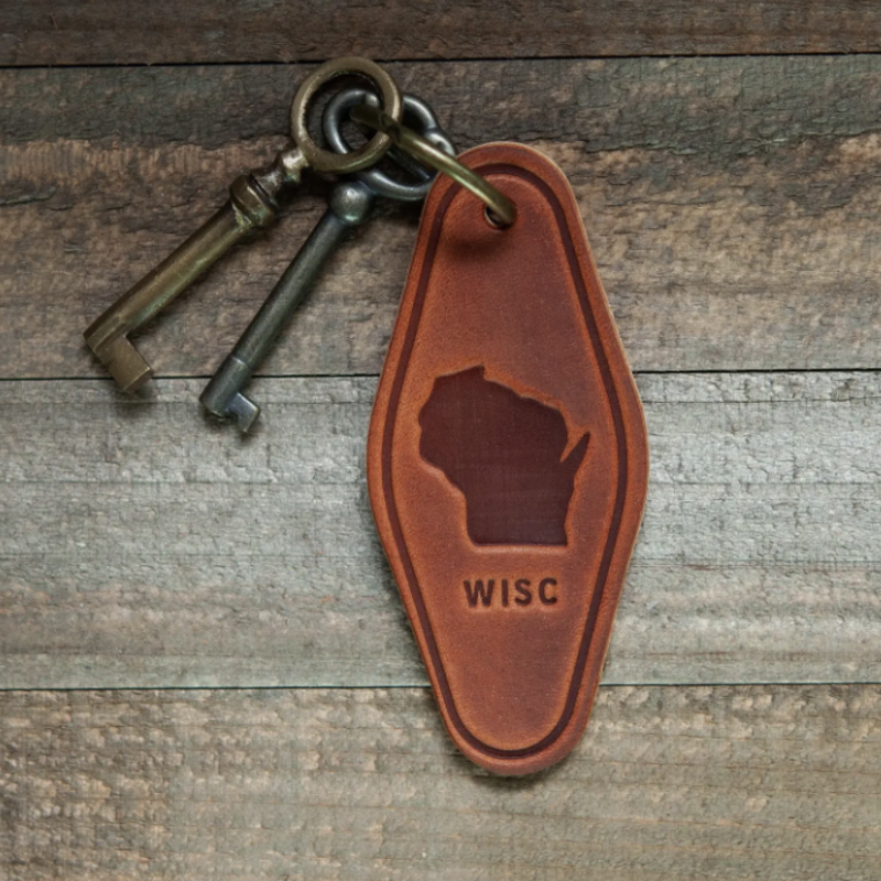 Wisconsin Leather Keychain