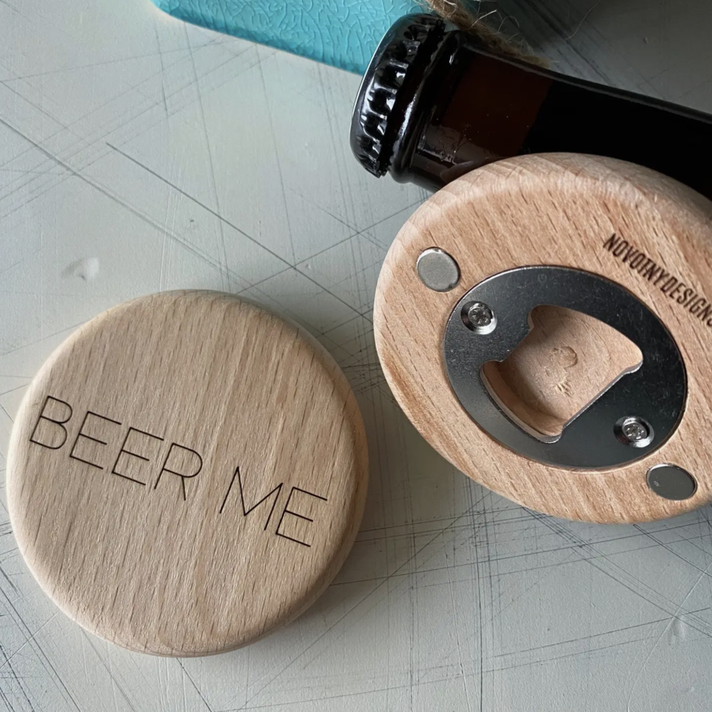 Beer Me  - Magnetic Wood Bottle Opener