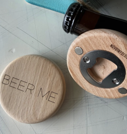 Beer Me  - Magnetic Wood Bottle Opener