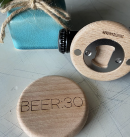 Novonty Designs Beer:30 - Magnetic Wood Bottle Opener