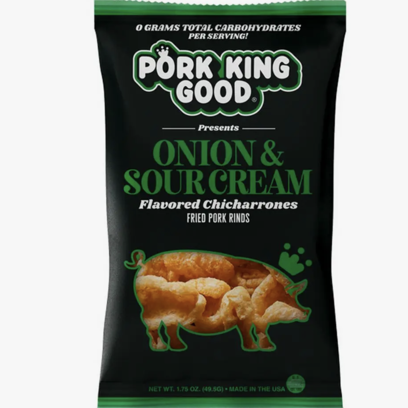 Pork King Good Onion & Sour Cream Pork Rinds 1.75 oz bag