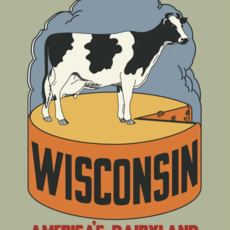 Wisconsin Americas Dairyland Cow, Cheese Magnet