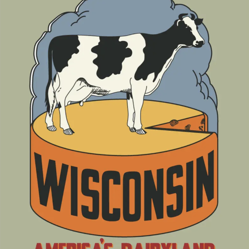 Wisconsin Americas Dairyland Cow, Cheese Magnet
