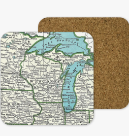 Wisconsin Map Coaster Set of 4