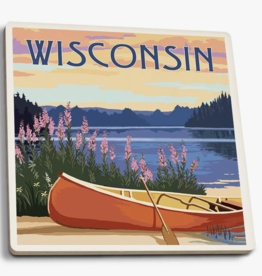 Volume One Ceramic Coaster - Canoe & Lake WI