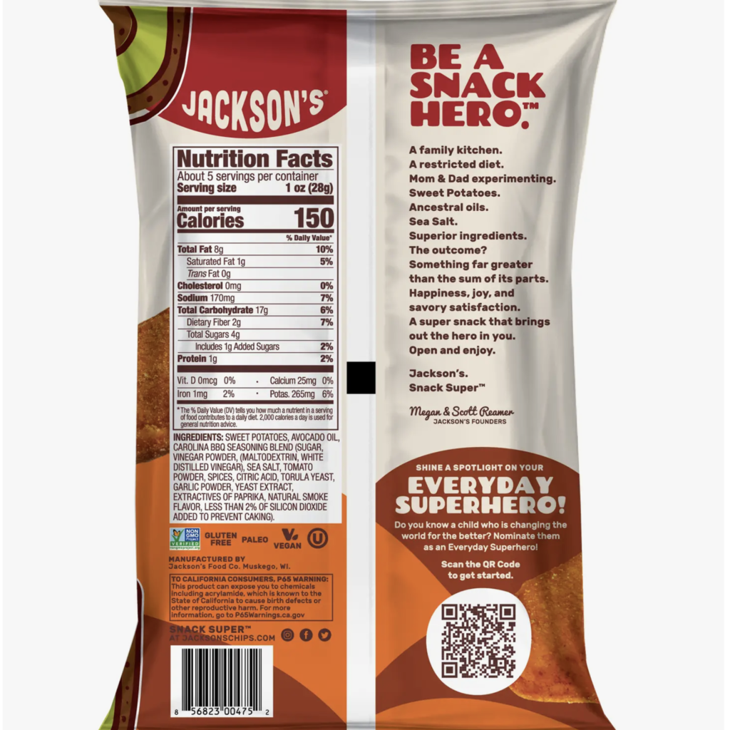 Jackson's Chips Carolina BBQ - Sweet Potato Chips