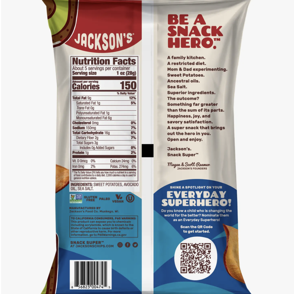 Jackson's Chips Sea Salt - Sweet Potato Chips