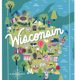 Lauren Marvell Roadside Wisconsin Map Print