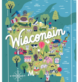 Roadside Wisconsin Map Print