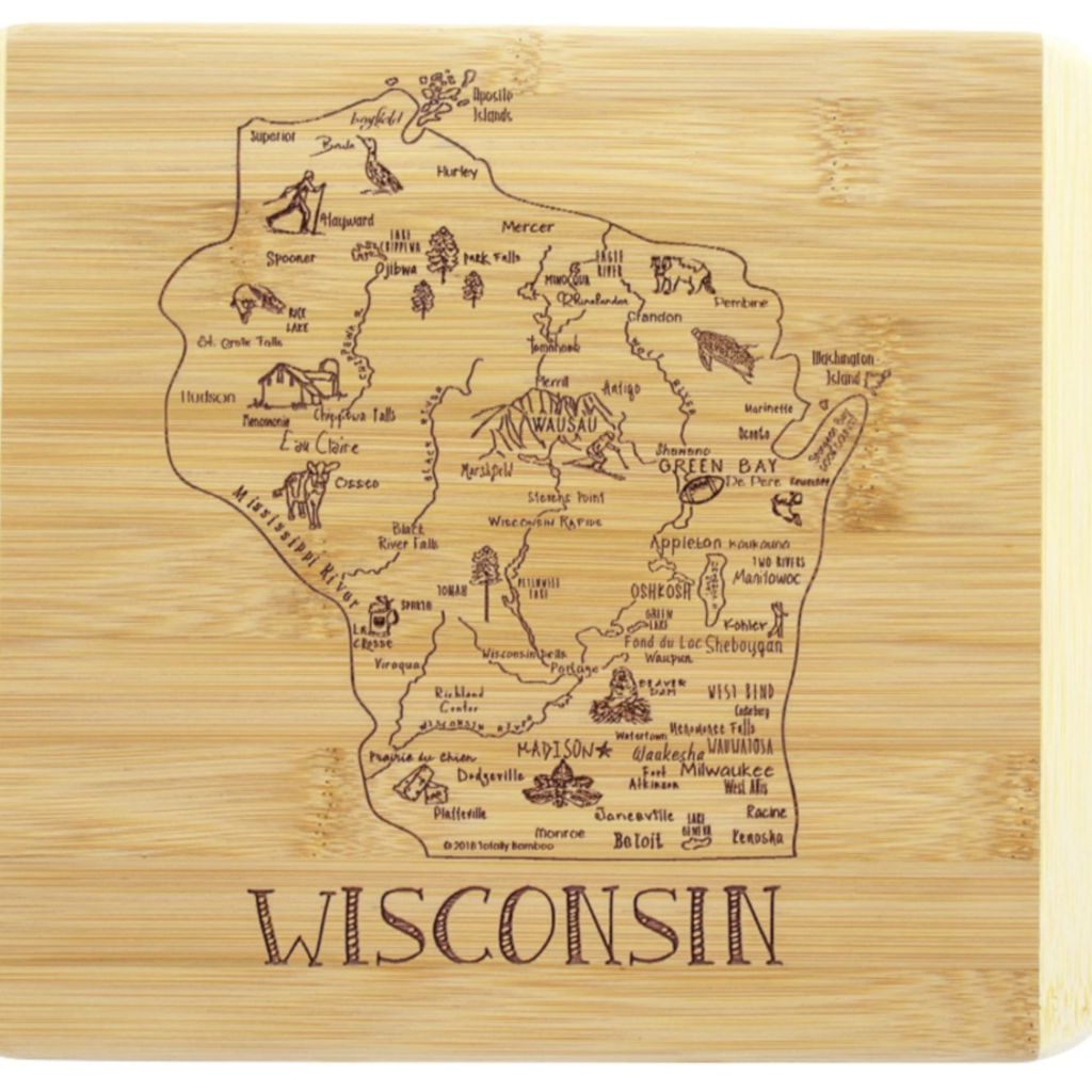 Totally Bamboo A Slice of Wisconsin 11" Cutting & Serving Board