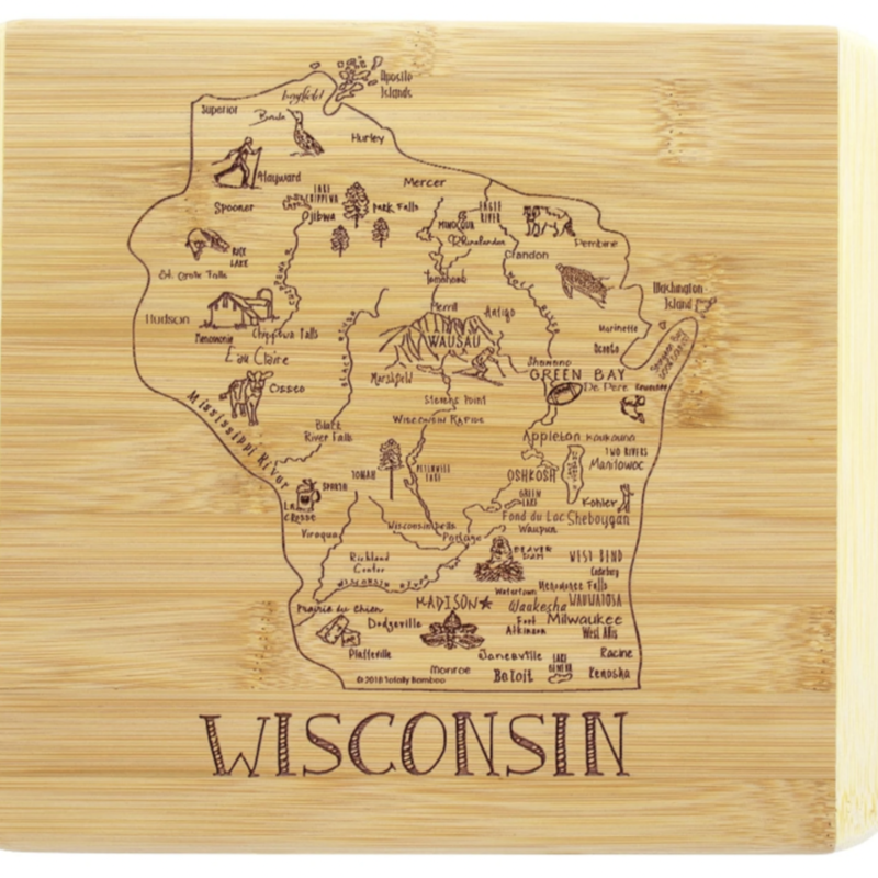 Totally Bamboo A Slice of Wisconsin 11" Cutting & Serving Board