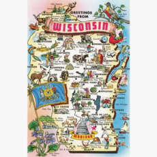 Found Image Press WI-73 Map of Wisconsin - Print