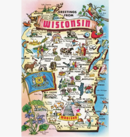 Found Image Press WI-73 Map of Wisconsin - Print