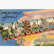Found Image Press Greetings WI Capital Vintage Postcard (WI-80)