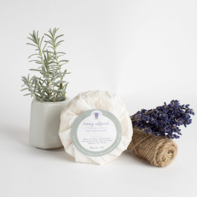 Purple Thumb Lavender Face Soap - Honey Oatmeal