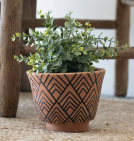 Foreside Home and Garden Footed Geo Terracotta Planter Large