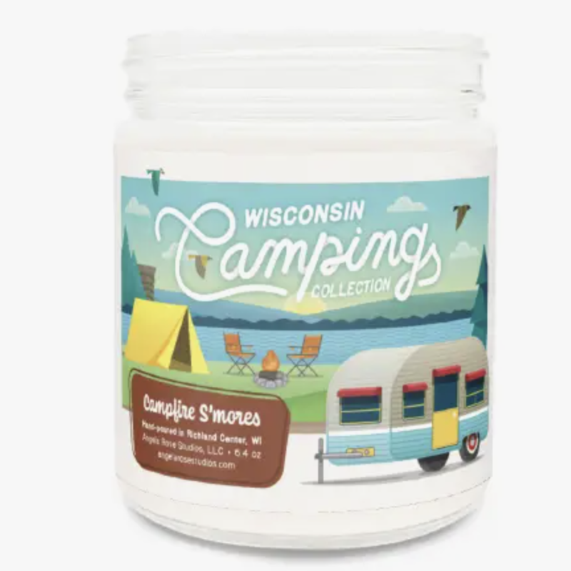 Angela Rose Studios Campfire S'mores Glass Jar Candle