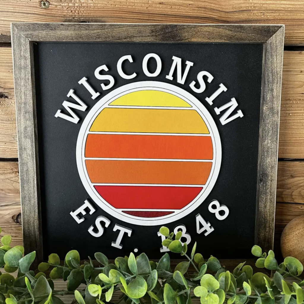 Wisconsin Sunset Wood Art