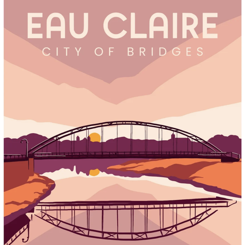 Kinden Shop Eau Claire Series Stickers - Eau Claire Bridges