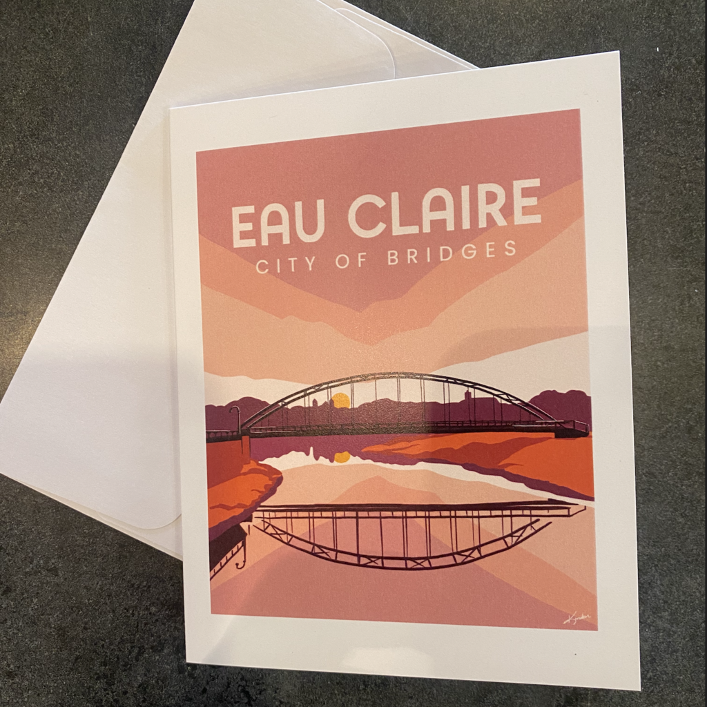 Kinden Shop Eau Claire Series Notecards - Eau Claire Bridges