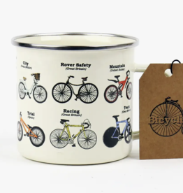 Gift Republic Enamel Mug - Bikes
