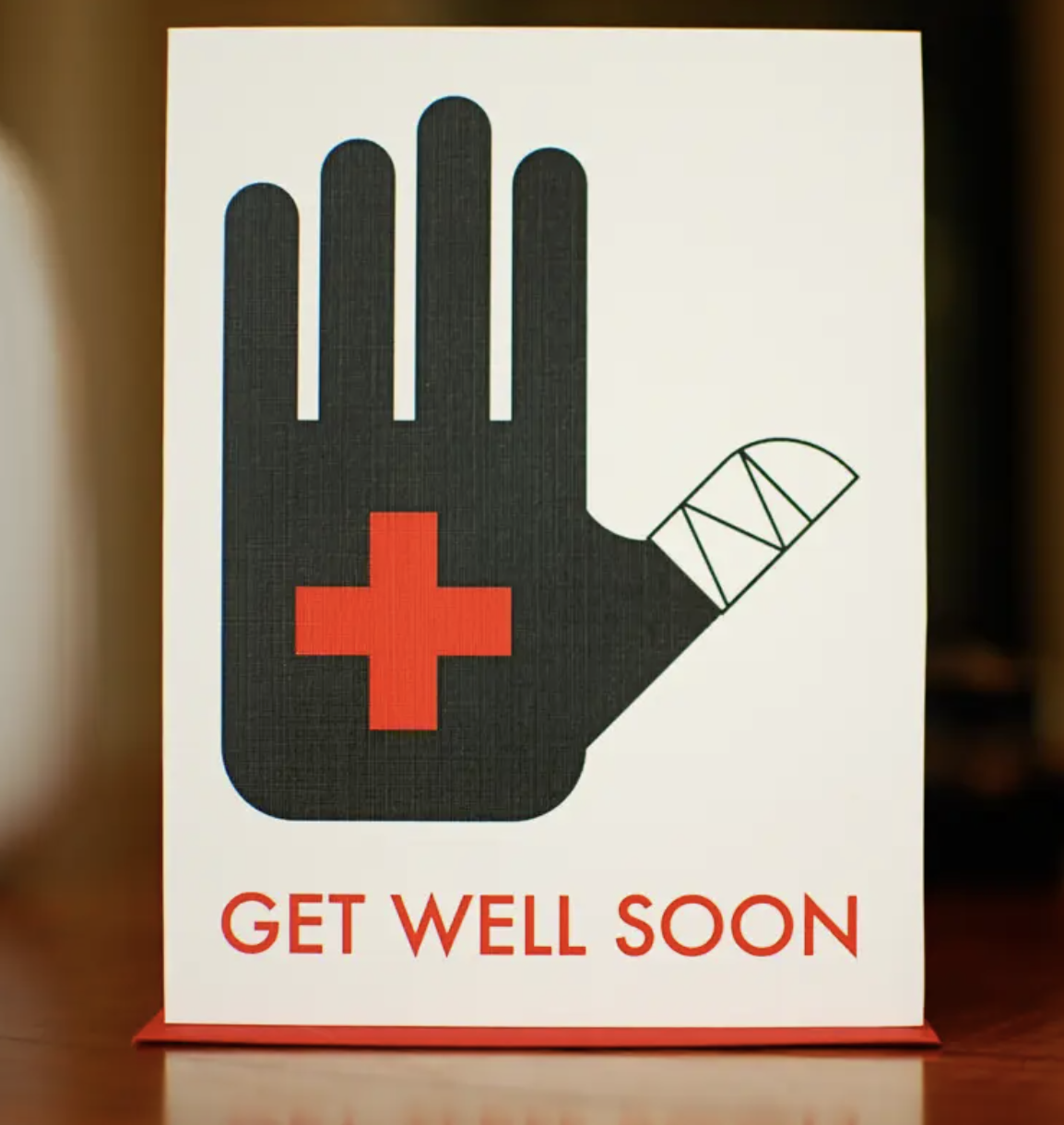Soon Hand Sign Man vs. George Designs Helping Hand Get Well Soon Card - The Local Store