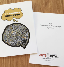 Artery Ink Greeting Card- Brain Thinking About You