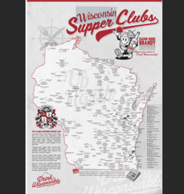 Drink Wisconsinbly DW Wisconsin Supper Clubs Map 24x36