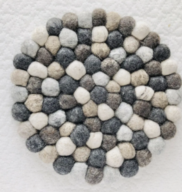 Wool Jamboree Neutral Felt Ball Coaster