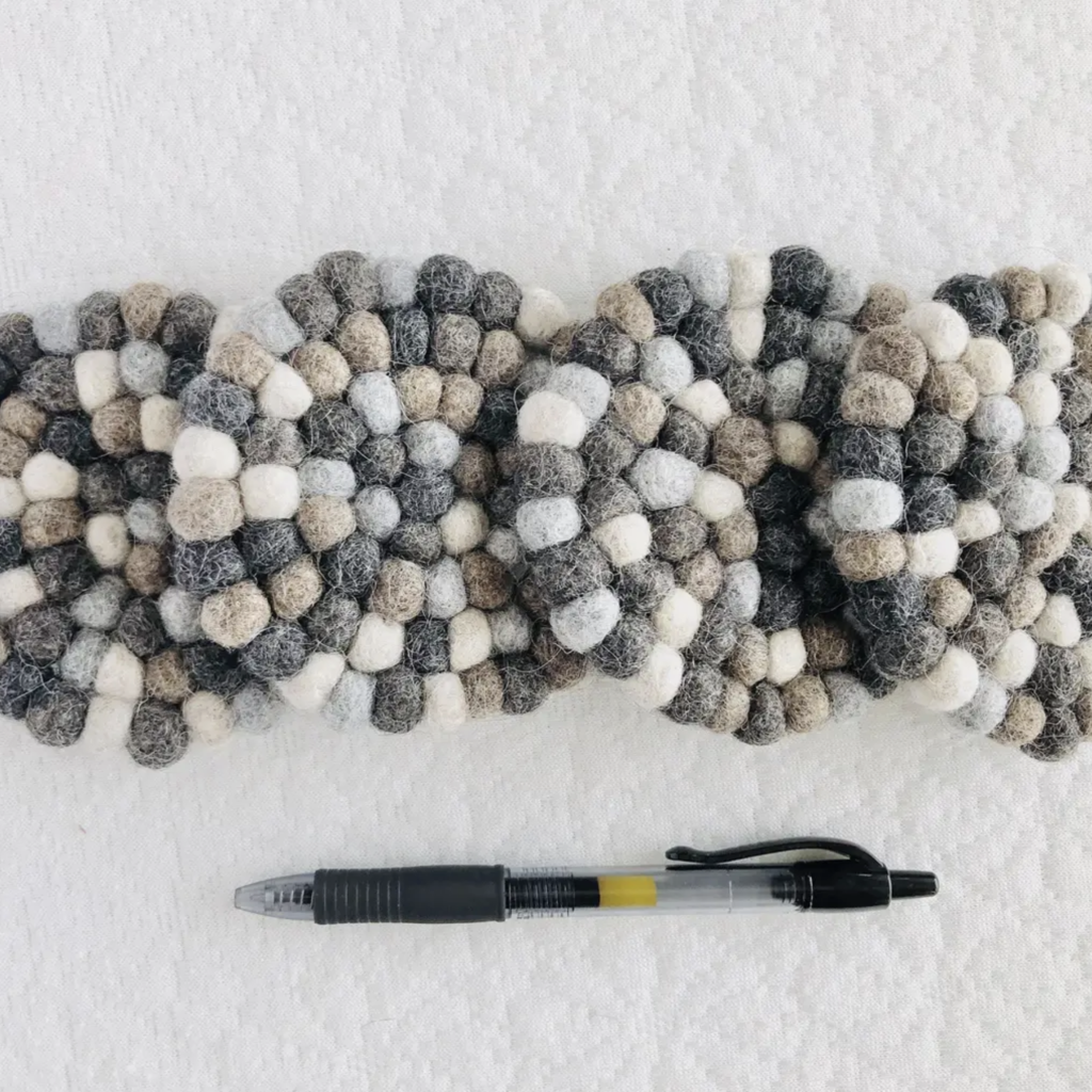 Wool Jamboree Neutral Felt Ball Coaster