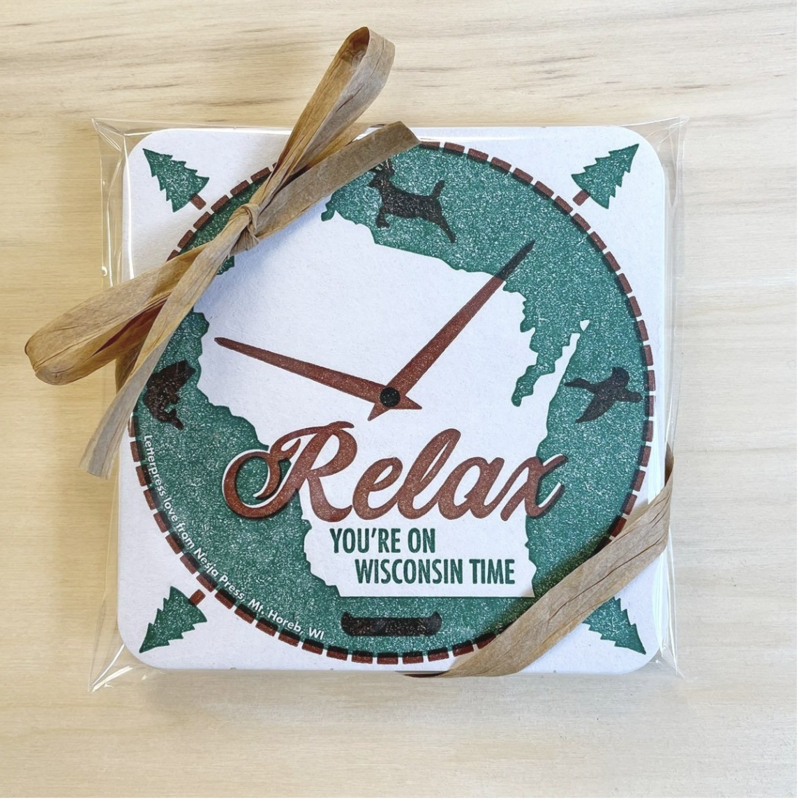 Nesja Press Coasters - Wisconsin Relax Time