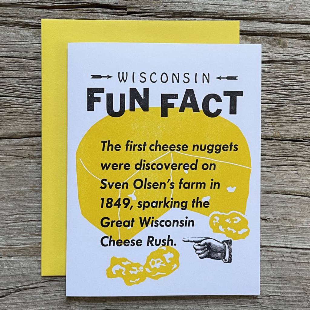 Nesja Press Wisconsin Fun Fact Greeting Card -
