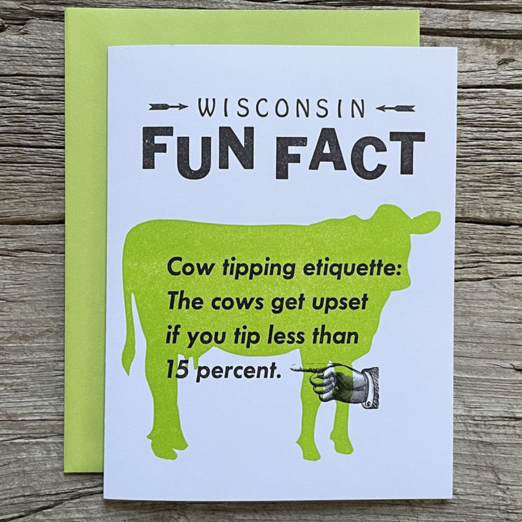 Nesja Press Wisconsin Fun Fact Greeting Card -