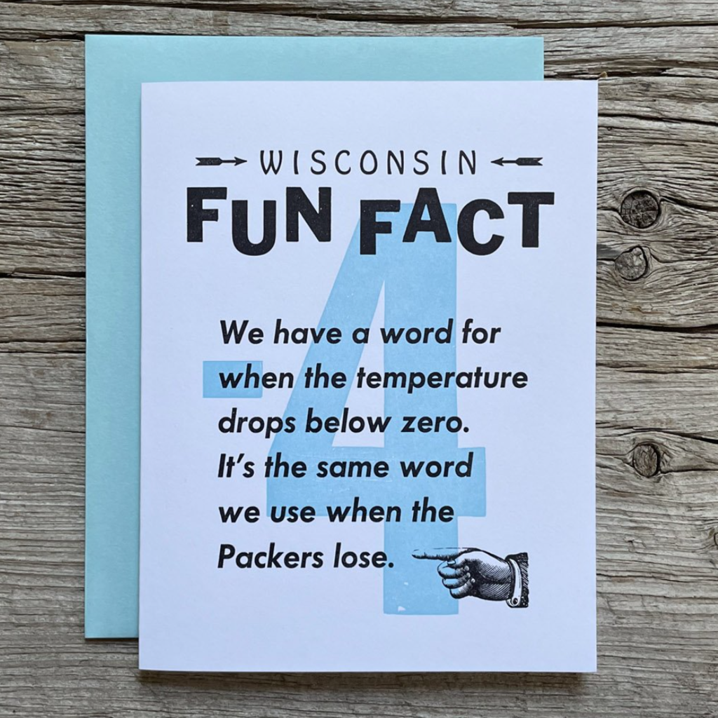 Nesja Press Wisconsin Fun Fact Greeting Card -