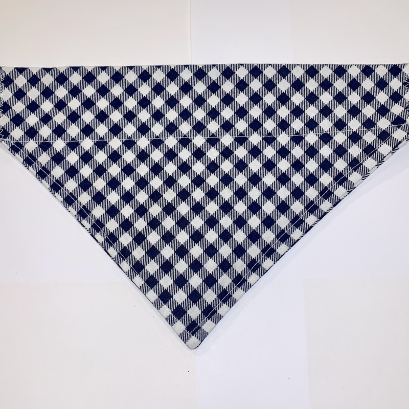 Pet Bandana -  Navy & White Gingham