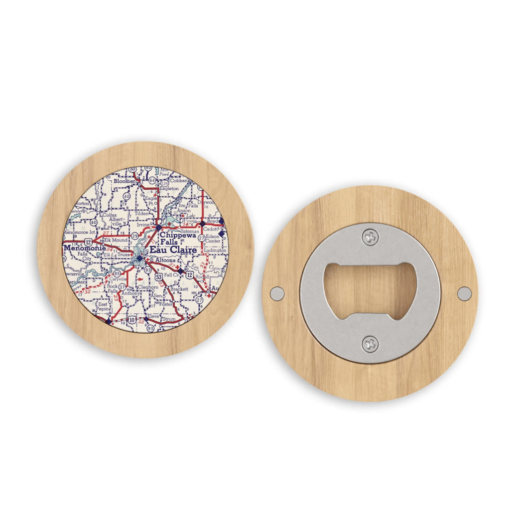 Daisy Mae Designs Eau Claire Map Magnetic Bottle Opener
