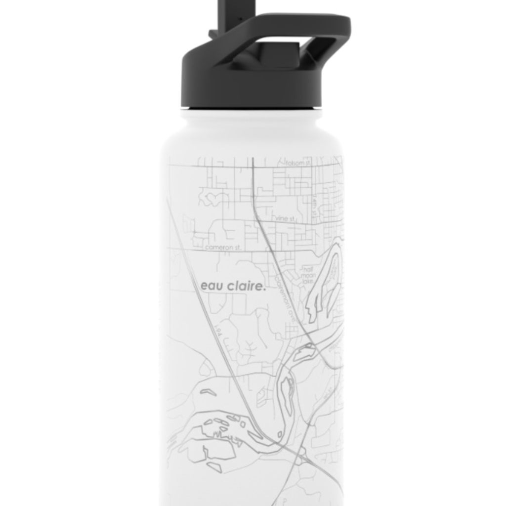 Well Told Wholesale 32 oz Insulated Hydration Bottle Eau Claire- White