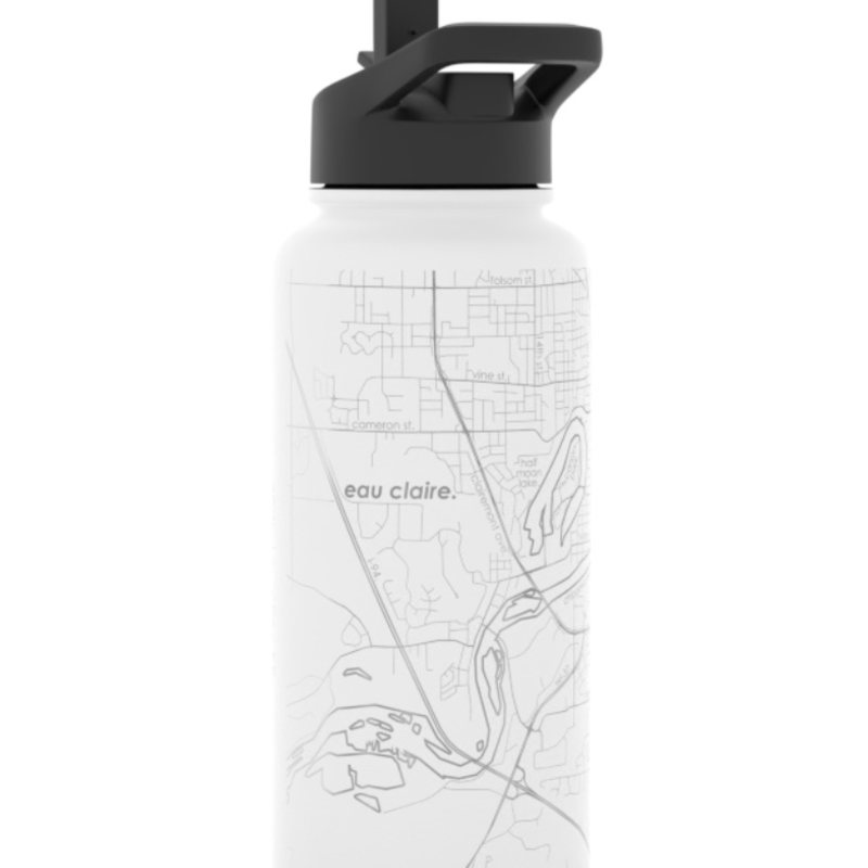 Well Told Wholesale 32 oz Insulated Hydration Bottle Eau Claire- White