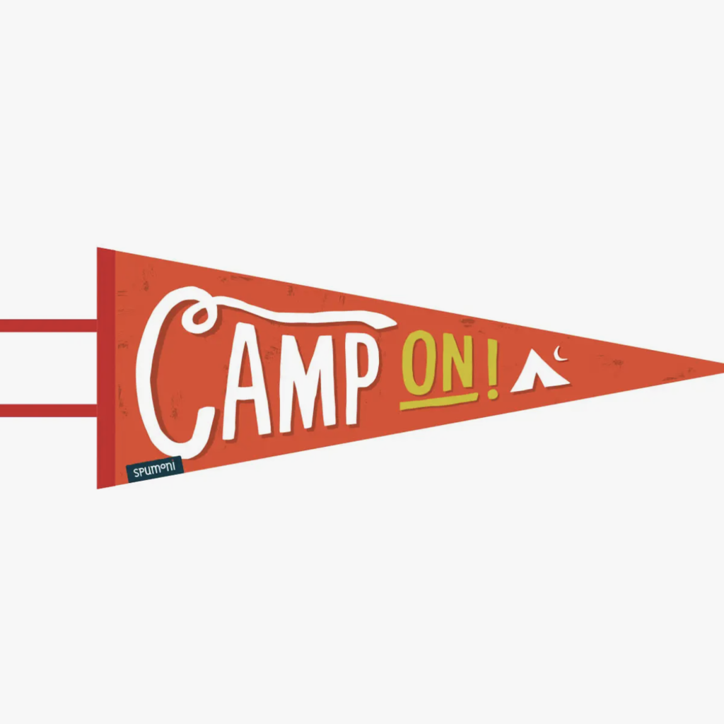 Camp On-Large pennant Vintage-style