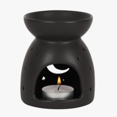 Black Mystical Moon Oil Burner