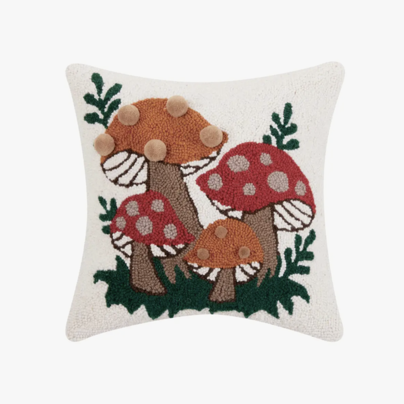 Hook Pillow - Mushroom Pom Pom Pillow